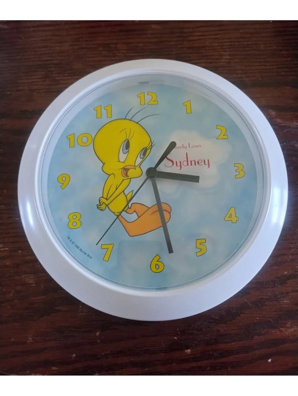 90's Warner Bros. Wall Clock Looney Tunes TWEETY BIRD Loves Sydney